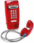 Ours alone! Vandal-resistant wall phone<br>with armored cord,<br>chrome keypad and cradle.<br>Two colors.<br><b>FREE SHIPPING in the USA.</b>